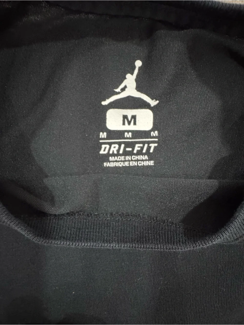 Jordan Black Long Sleeve Tee with White Jumpman and Sleeve Brush Streaks